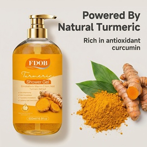 Gel Douche Hydratant au Curcuma Naturel Nettoyage Corporel Doux et Profond OEM ODM Marque Privée Vente <span class=keywords><strong>en</strong></span> Gros - Product Image 1