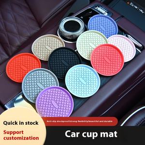 Alfombrilla Circular de Silicona para Coche en Existencia, Alfombrilla Antideslizante para Portavasos de Coche, Kit Interior, Universal para Coche - Product Image 2