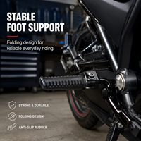 Repose-pieds arrière pour passager, pour moto GN125, en caoutchouc noir avec noyau en acier inoxydable