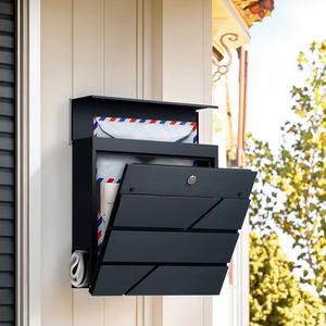 Cassetta Postale da Esterno in Acciaio Inox Impermeabile Stile Villa Europea, Porta Giornali Creativo per Prodotti Sportivi e di Intrattenimento, Nero - Product Image 3