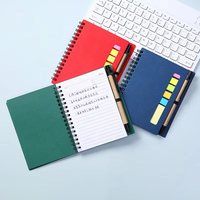 Cuaderno Espiral Creativo de Papel Kraft Promocional con Logotipo Personalizado, Cuadernos de Papelería de Oficina Portátiles, Notas Adhesivas, Bloc de Notas