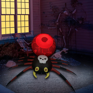 Araña Inflable Gigante De Halloween De 8 Pies Para Decoración Al Aire Libre Con Luz Mágica, Calabaza Cambiante De 7 Colores Con Sombrero De Bruja, Inflables Inflables Inflables Para Decoración De