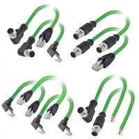 Câble réseau M12 vers RJ45 4 broches 8 conducteurs type ADX Ethernet codé haute flexibilité double blindage connecteur paire torsadée