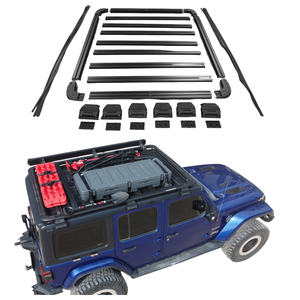 Plataforma Portaequipajes de Aluminio para Techo de Coche con Escalera Lateral y Barandillas para <span class=keywords><strong>Jeep</strong></span> Wrangler JK JL <span class=keywords><strong>Gladiator</strong></span> - Product Image 1