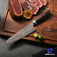 Profession Cuisine Cuivre Acier Damas Japonais Couteau De Chef De 8 Pouces Couteaux De Cuisine Damas