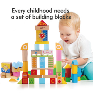 8-18개월 아기들을 위한 나무 몬테소리 교육용 장난감 감각 발달 및 소근육 발달 블록 세트 - Product Image 3