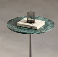 Table console moderne de luxe en pierre naturelle avec base en acier inoxydable, taille et couleur personnalisables pour salon