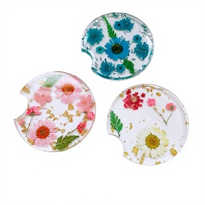 Posavasos de resina hechos a mano con diseño botánico de helecho y flores reales - Regalo creativo para ella, decoración de mesa para Navidad y Acción de Gracias - Product Image 3