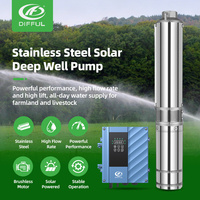 Pompe solaire submersible hybride AC/DC sans balais avec impulsionneur en acier inoxydable haute pression 2HP