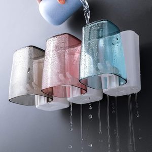 Toothbrush Holder Wall Hanger Self Adhesive Heavy Duty Cup <b>Storage</b> <b>Rack</b> Bathroom Toothpaste Cleanser Stand Accessories Organizer - Product Image 2