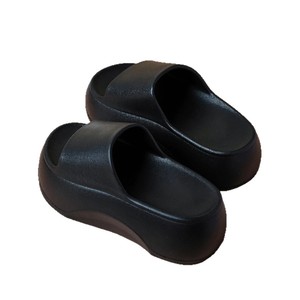 Solid Color Open Toe Platform <b>Slippers</b> Women <b>Summer</b> EVA Outsole PU Upper Cushioned Comfortable Outdoor Wear - Product Image 5