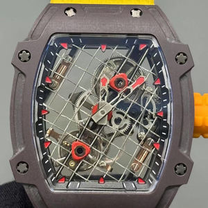 Montre-bracelet pour homme de luxe à tourbillon mécanique ultra-fin, édition limitée personnalisée, design raquette de <span class=keywords><strong>tennis</strong></span> 2704, données originales - Product Image 3