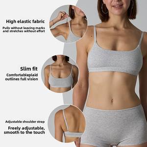 Under Lulu Custom Women's Cotton Spandex <strong>Bra</strong> &amp; Boyshort Set Wireless Padded Free Seamless Sports Lingerie - Product Image 4