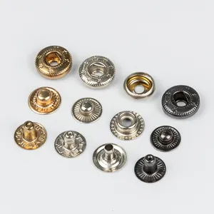 Kunshuo 금속 스냅 금속 프레스 스터드 버튼 사용자 정의 로고 12mm 맞춤형 금속 스냅 버튼