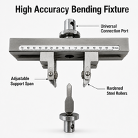 Accesorio de Ensayo de Flexión de 3 Puntos con Rango Ajustable para Pruebas de Resistencia a la Flexión del Concreto - Accesorios para Máquina de Ensayo Universal ASTM C78