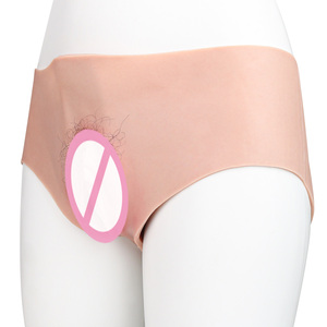 Panties <span class=keywords><strong>de</strong></span> Silicona FAAK con Canal Insertable <span class=keywords><strong>de</strong></span> 5 Pulgadas <span class=keywords><strong>de</strong></span> Profundidad, Vulva Realista y Vello Púbico, para Travestis y Crossdressers - Product Image 1