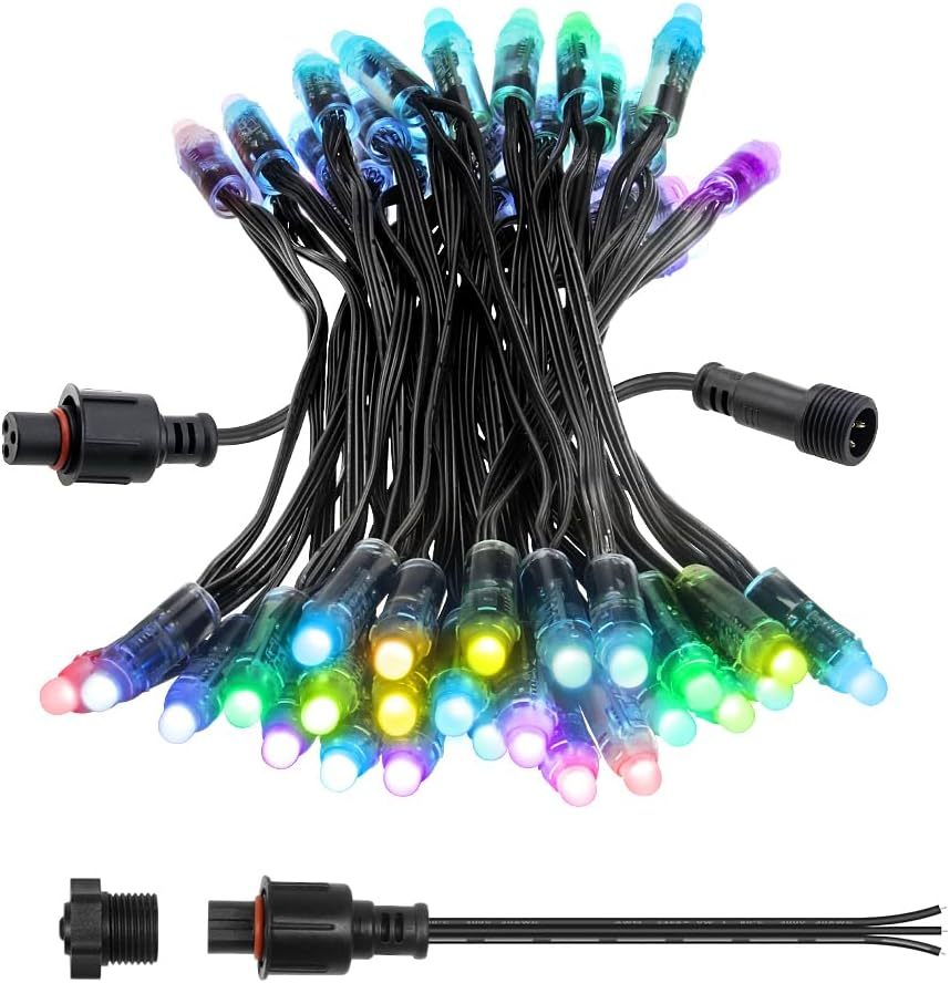 ETOP WS2811 LED Pixel String Light DC12V IP68 Warm White Christmas Decoration PVC Body for Landscape High Durability CE