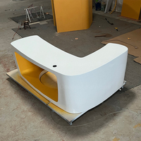 Mezza tondo moderno Executive Manager Ceo Desk White Home Office scrivania in pietra tavolo da lavoro mobili