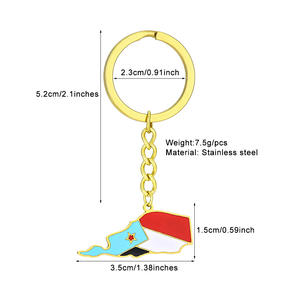 Mode <span class=keywords><strong>sud</strong></span>-yémen carte pendentif porte-clés pour hommes et femmes titane acier or argent couleur tour de cou yémen drapeau contour bijoux cadeau - Product Image 6