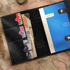 Handmade <b>A5</b> Refillable Genuine Leather Journal Notebook for Education Automotive Travel Agency with Card Slot Writing <b>Diary</b> - Product Image 4