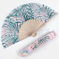Abanico de mano español de bambú de madera para boda de 23cm al por mayor, abanico plegable de baile de arte popular para fiesta de verano
