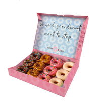 Boîte à beignets colorés avec logo personnalisé Emballage de boulangerie en papier de soie sulfurisé Boîte d'emballage de qualité alimentaire pour truffe brownie