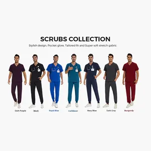2024 New Fashion Customizable Medical Matte Uniform Hospital Nursing Matte Nurse Matte Men's Set