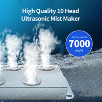 Humidificateur de brumisateur ultrasonique industriel à 10 têtes brumisateur d'étang de jardin brumisateur d'eau humidificateur à ultrasons brumisateur à ultrasons