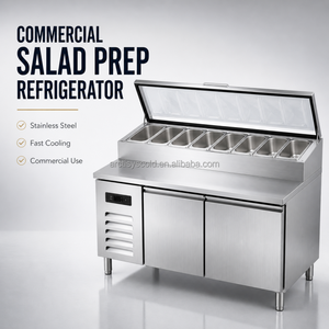 Mesa de trabajo refrigerada comercial con bandeja GN 1/6 1/3, barra de ensaladas, refrigerador para preparación de alimentos para sándwiches, pizzerías y cadenas de tiendas. - Product Image 2