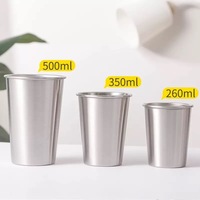 Mug à bière isotherme classique en acier inoxydable 304 sans BPA, portable, à paroi simple, avec bord roulé, pour camping et fêtes en extérieur