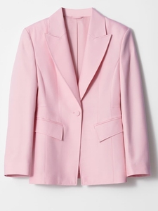 Giacca da donna a manica lunga Chic con vestibilità rilassata per sarto rosa tinta unita da donna - Product Image 6