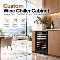 Armoire réfrigérée à vin sur mesure Minghou, armoire à vin moderne avec porte en verre, stockage de vin pour projets résidentiels
