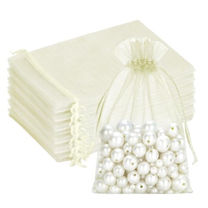 Sac cadeau en organza transparent de qualité supérieure avec cordon de serrage pour bijoux, perles et petits cadeaux - Product Image 1