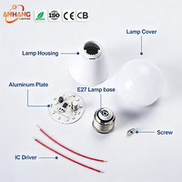 Kit de lampe LED SKD 7W 9W 15W 18W haute puissance AC160-265V, économie d'énergie, prix direct usine, fabricant de lampes LED