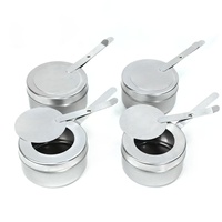Glas-Speisenwärmer mit Alkoholheizung, Chafing Dish Buffet-Set, Metallform, Goldfinish, 4,5L, Energieeffizienz A++, Speisenwärmer für Hotels