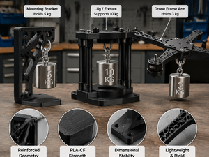 Filament PLA-CF en fibre de carbone Yiqiu3D 1,75 mm 1 kg, filament d'imprimante 3D rigide et dimensionnellement stable, noir, pour Bambu Lab Creality - Product Image 3