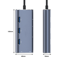 Hub USB-C tout-en-un en alliage d'aluminium Logo personnalisé Adaptateur 4K30hz HD USB 3.0 Lecteur de carte Gigabit Ethernet 8-En-1 Docking Station"