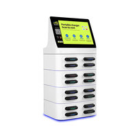Stasiun Power Bank Sewa 16 Slot Layar Sentuh 10.1" 8000mAh 60W Kios Pengisi Daya Portabel Komersial Pengisian Daya Ponsel 1