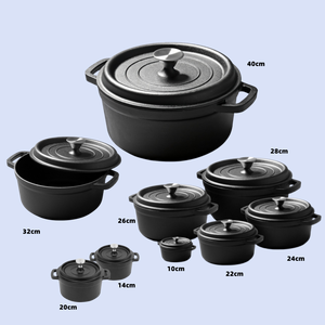 <span class=keywords><strong>Cocotte</strong></span> <span class=keywords><strong>en</strong></span> <span class=keywords><strong>fonte</strong></span> pré-assaisonnée avec couvercle et bouton <span class=keywords><strong>en</strong></span> acier inoxydable Batterie de cuisine polyvalente allant au four <span class=keywords><strong>en</strong></span> <span class=keywords><strong>fonte</strong></span> - Product Image 1