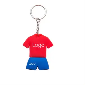 Souvenir T-shirt vormige 2D Voetbal Club Jersey rubber Sleutelhanger