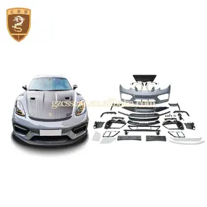 3K Carbon phía trước Bumper lắp ráp lưới chắn bùn phía sau BodyKit cho PORSCHE 718 Cayman Boxster <span class=keywords><strong>Converse</strong></span> để gt4rs phong cách cơ thể Kit - Product Image 1