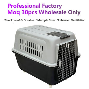 بيع مباشر من المصنع مع توصيل سريع، قفص كبير للكلاب والقطط، حامل متين للقطط للسفر جواً مزود بعجلات - Product Image 1