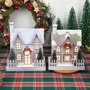 Factory Wholesale Indoor <strong>Christmas</strong> Decorations Paper <strong>Christmas</strong> <strong>Village</strong> House Lights Figurine Table Top <strong>Christmas</strong> Decorations - Product Image 2