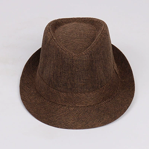 Berretto Jazz stile britannico lino tinta unita <span class=keywords><strong>bombetta</strong></span> cappello uomini e donne con lo stesso paragrafo - Product Image 3