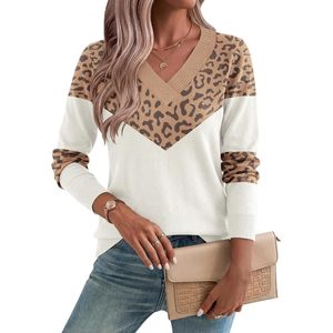 Pulls pour femmes à col en V, manches longues, légers, basiques, avec col et poignets côtelés, coupe flatteuse, tricot doux, décontractés pour l'automne - Product Image 1