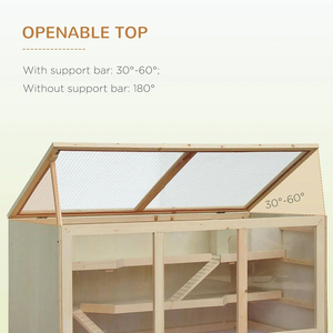 Cage à hamster en bois extra large, cage à rats à 3 étages avec toit ouvrant, fenêtre en PVC, <span class=keywords><strong>habitat</strong></span> pour petits animaux pour gerbilles nains - Product Image 3
