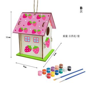 Kit de carillon éolien DIY Bird House <span class=keywords><strong>pour</strong></span> enfants Fun Arts et artisanat en bois <span class=keywords><strong>pour</strong></span> <span class=keywords><strong>construire</strong></span> et peindre Excellent <span class=keywords><strong>pour</strong></span> les arbres à <span class=keywords><strong>chat</strong></span> et les grattoirs - Product Image 3