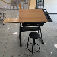 Meubles scolaires modernes Bureau de dessin multifonction avec tiroirs Table à dessin réglable Bureau d'écriture pour étudiants