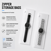 Bracelet de montre en PVC transparent long, accessoires de sac à la mode en plastique, pochette transparente avec fermeture éclair pour montre