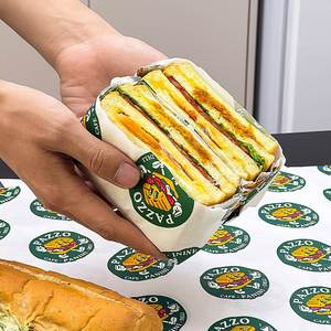 Wholesale Eco-Friendly Disposable PE Wax Coated <b>Wrapping</b> <b>Paper</b> Food Grade Custom Design Greaseproof Waterproof Sandwich <b>Paper</b> - Product Image 4
